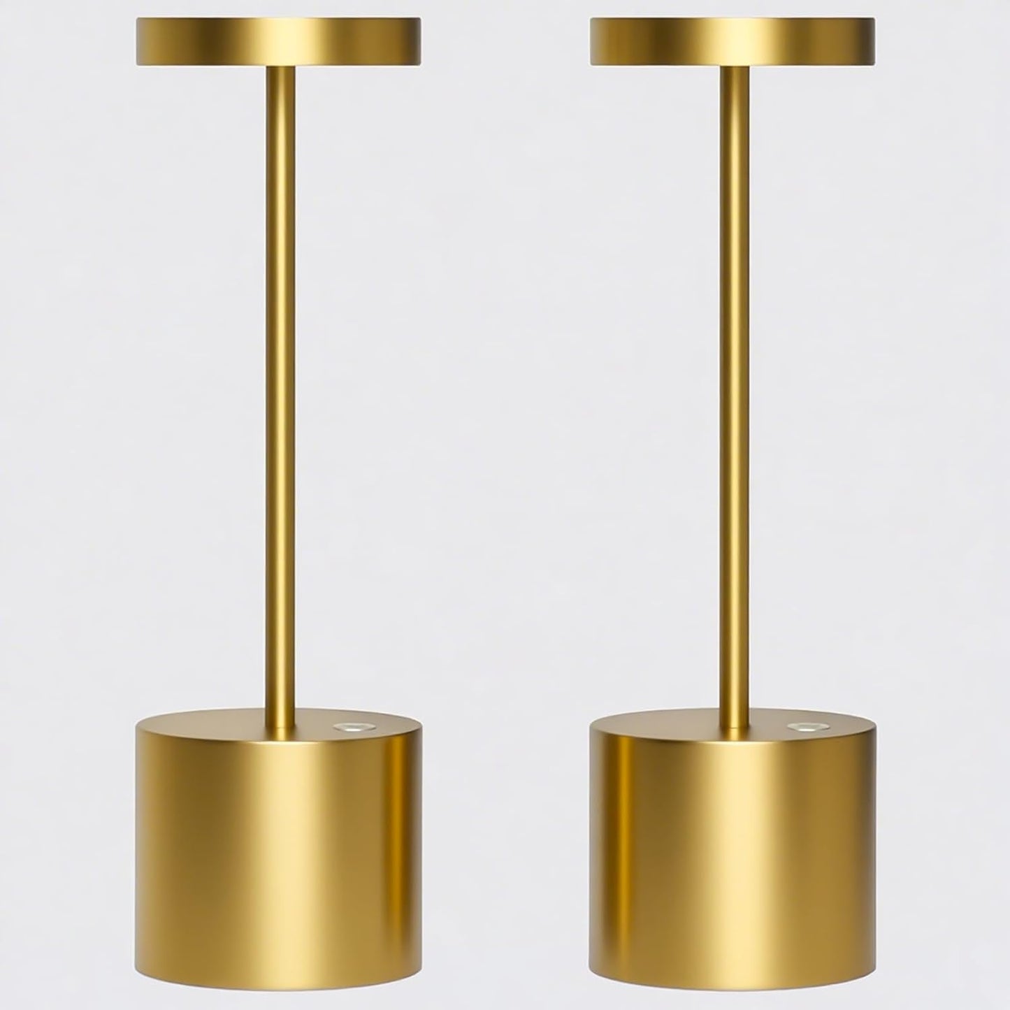 2 Pack Cordless Rechargeable Table Lamp, 3 Color Temperature & Dimmable, IP54 Waterproof Battery Operated Portable LED Light for Outdoor, Patio, Restaurant, Bedside, Shower (Glossy Gold)