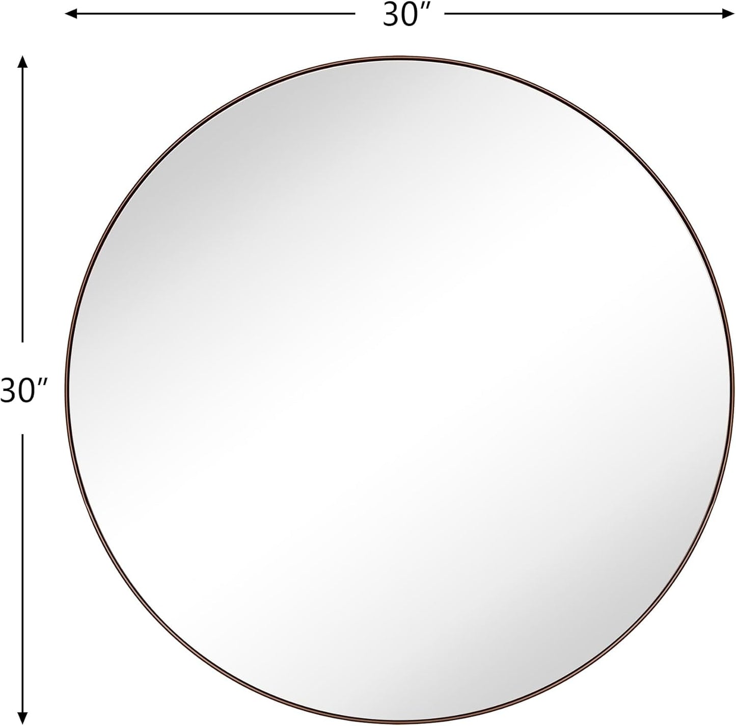 TEHOME 30 inch Oil Rubbed Bronze Round Mirror Dark Bronze Circle Wall Mounted Mirror Circular Round Mirror for Bathroom Vanity