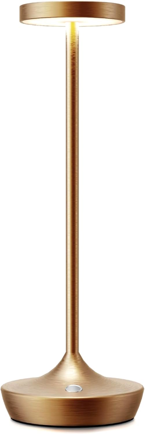 Cordless Table Lamp Rechargeable - 6000mAh LED Battery Operated Table Light - Portable Touch Dimmable Outdoor Waterproof Table Lamps for Patio Restaurant Dining (Bronze)