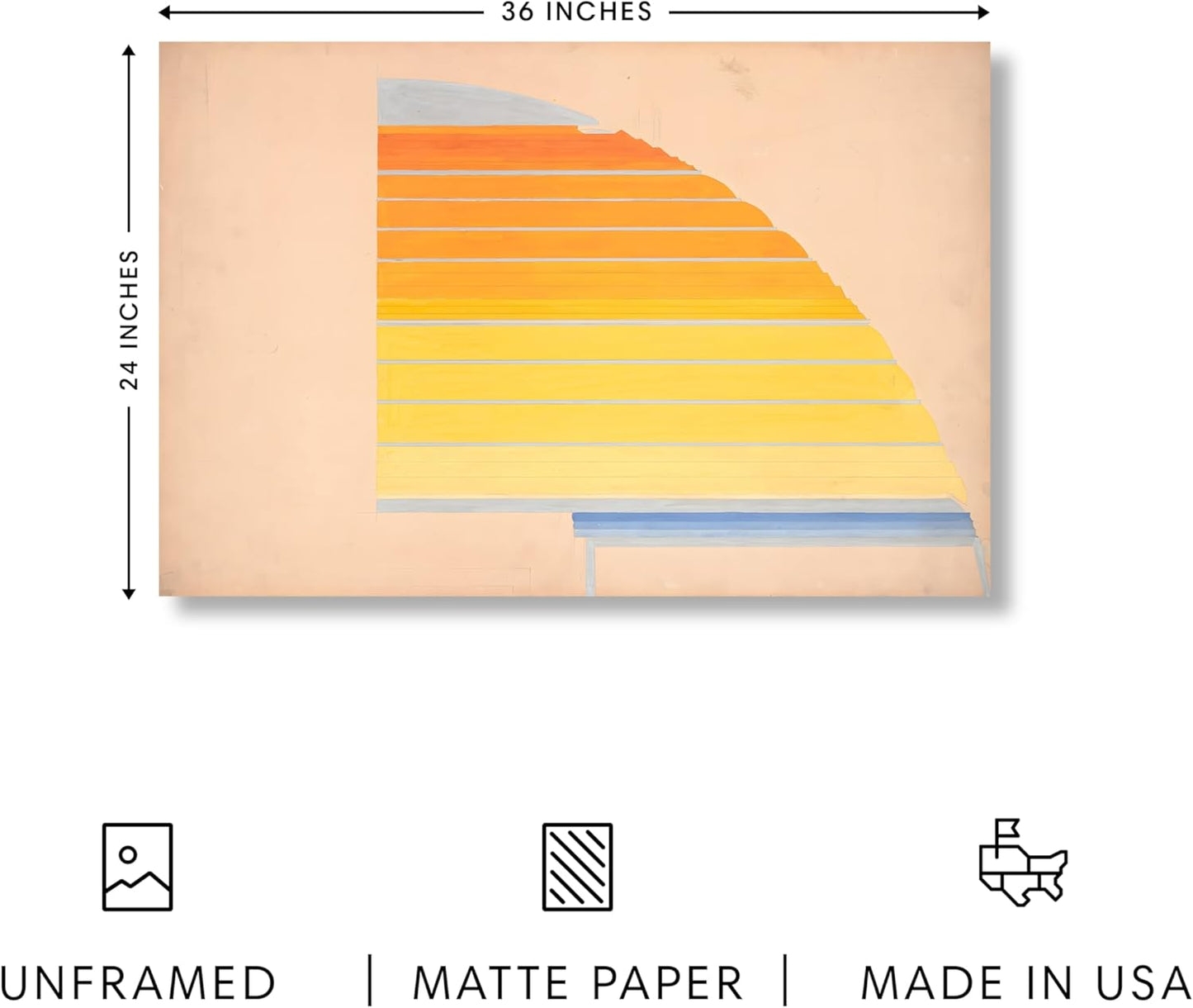 HAUS AND HUES Colorful Abstract Wall Art - Minimalist Retro Picture for Living Room Decor, Red and Pink Modern Wall Art Painting (Winold Reiss, Unframed, 24x36)