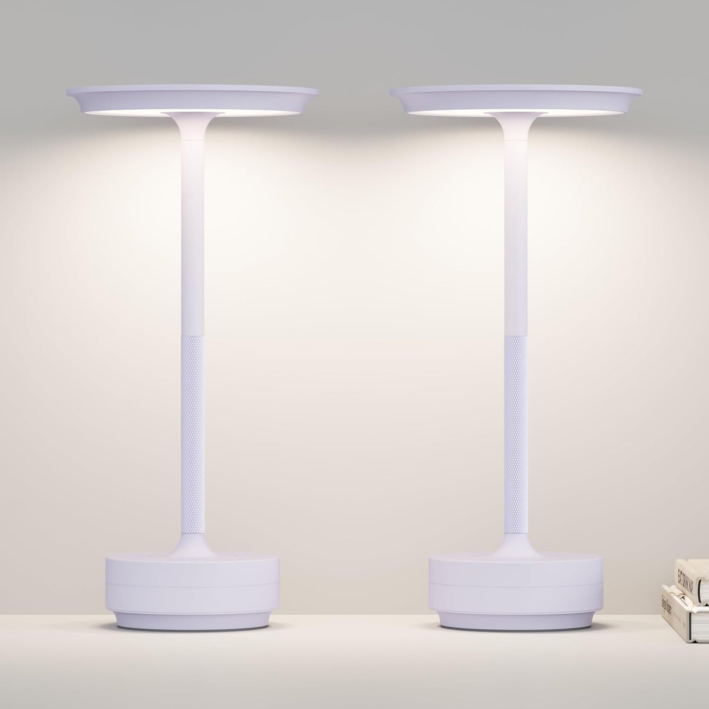 Cordless Table Lamp 2P Light Purple Portable Lights LED Rechargeable Battery Operated 3 Levels Brightness IP54 Waterproof Memory Function for Outdoor Patio Travel Cafe Restaurant