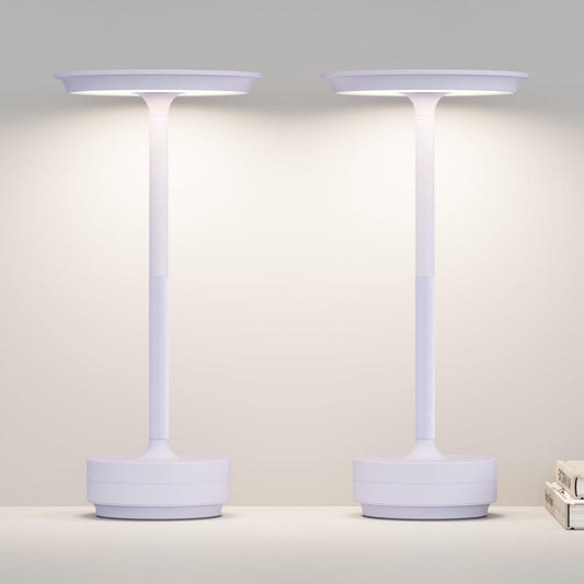 Cordless Table Lamp 2P Light Purple Portable Lights LED Rechargeable Battery Operated 3 Levels Brightness IP54 Waterproof Memory Function for Outdoor Patio Travel Cafe Restaurant