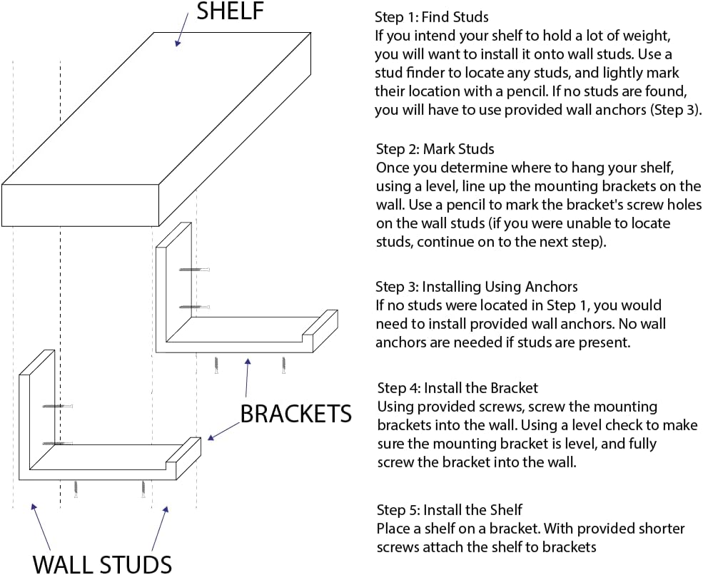 Rustic Shelves with J-Brackets Set of 2, Industrial Shelf, Kitchen Shelves, Solid Wood, Decorative Wall Storage, Heavy Duty, URBANDI (Provincial, 48Wx12D)