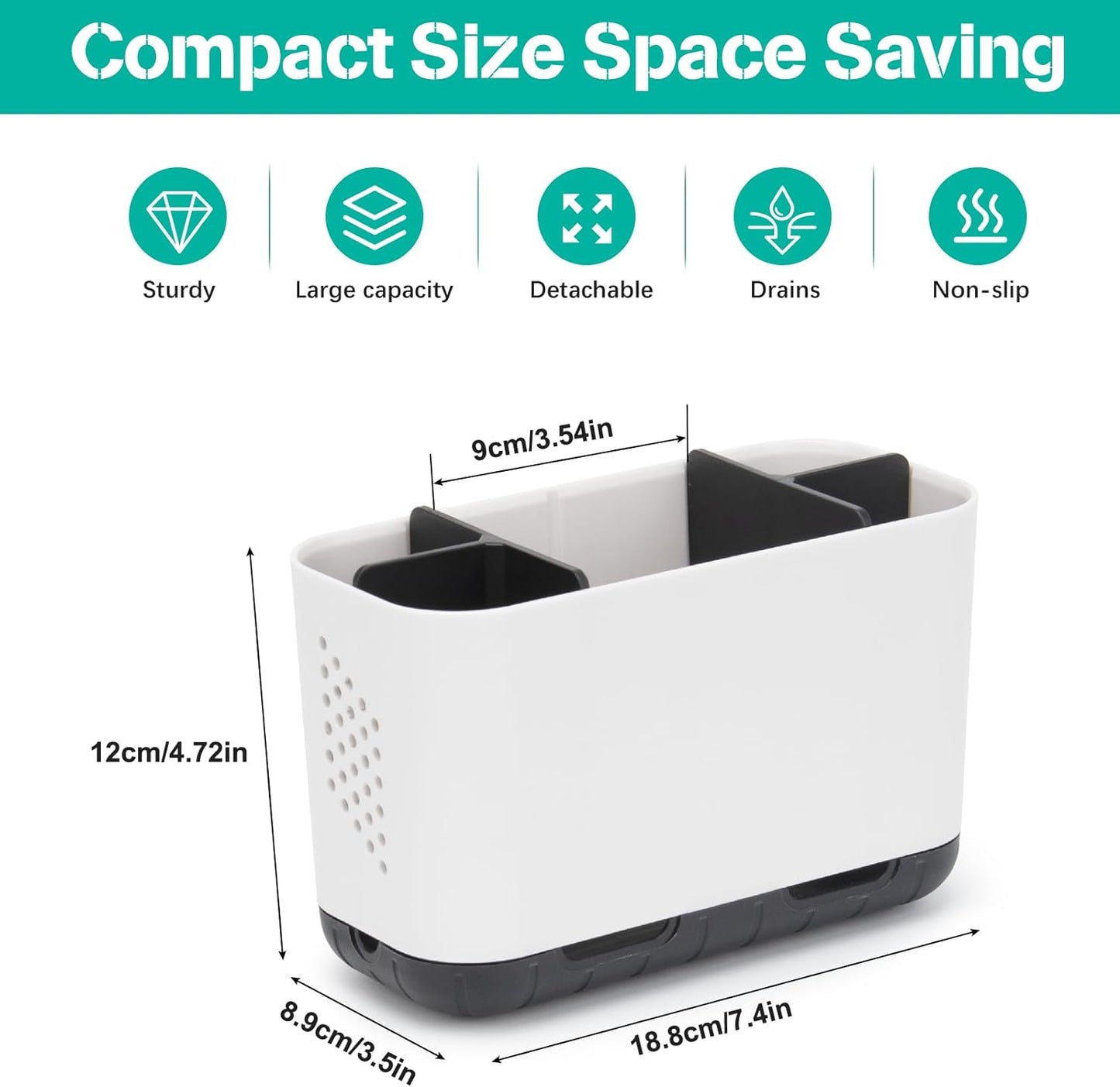 Toothbrush Holders for Bathrooms, Electric Toothbrush and Toothpaste Holder with Adjustable Dividers and Drainage, Kids Toothbrush Organizer for Bathroom Countertop