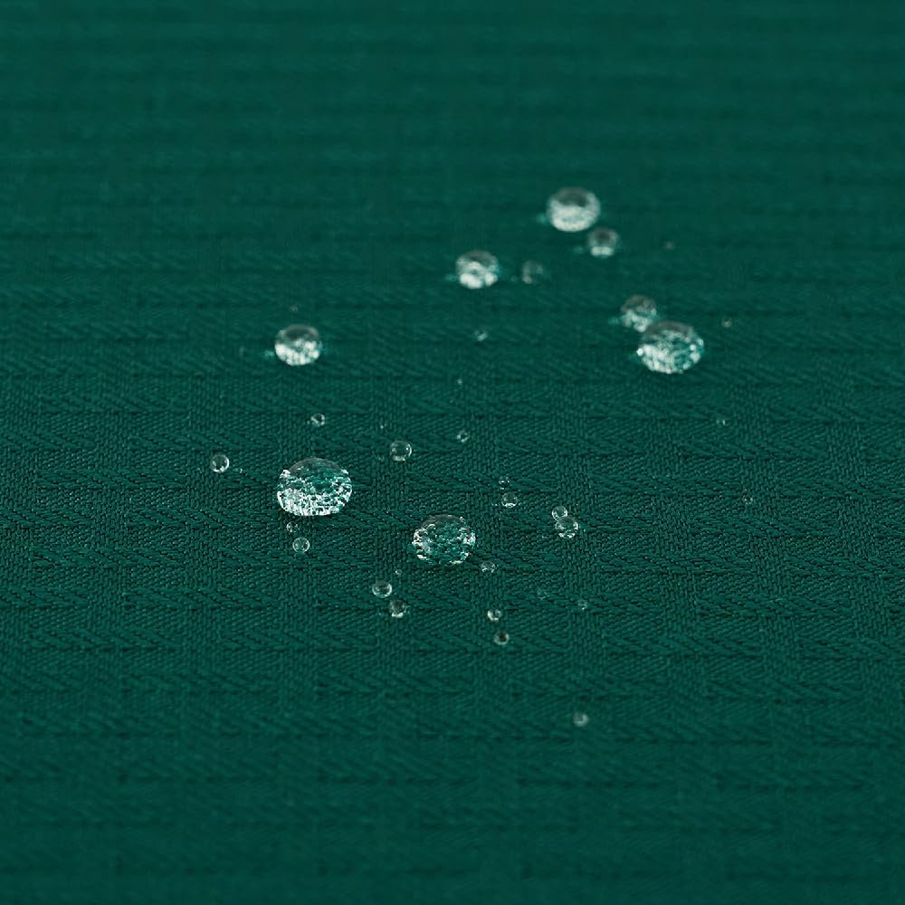 maxmill Square Tablecloth Water Resistance Antiwrinkle Spill Proof Weaved Texture Pattern Table Cloth, Christmas Decorative Fabric Table Cover for Parties, Holiday Dinner, 70 x 70 Inch, Hunter Green