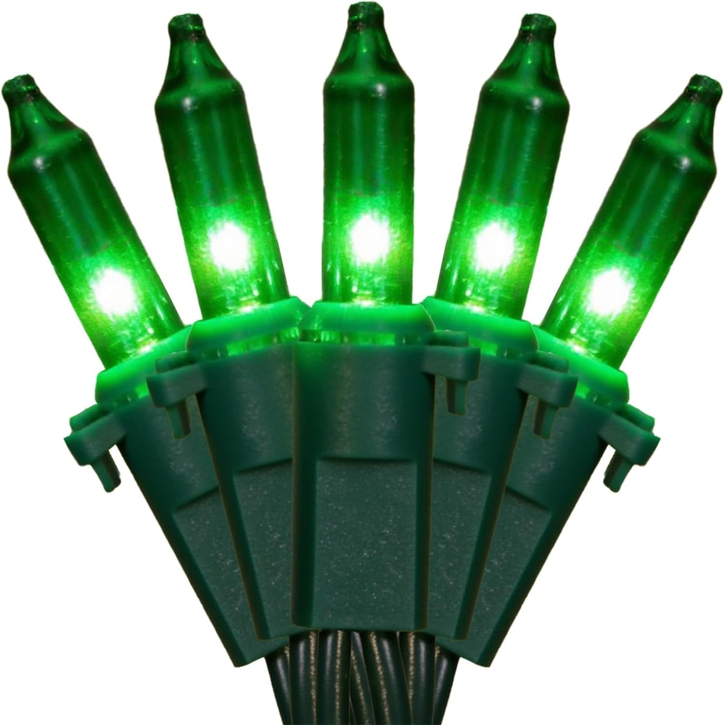 13FT 50-Count Green Halloween Lights, Incandescent Mini String Lights with Green Wire, Connectable St Patrick's Day Decorations Lights Waterproof for Indoor Outdoor Tree Garland Xmas Holiday