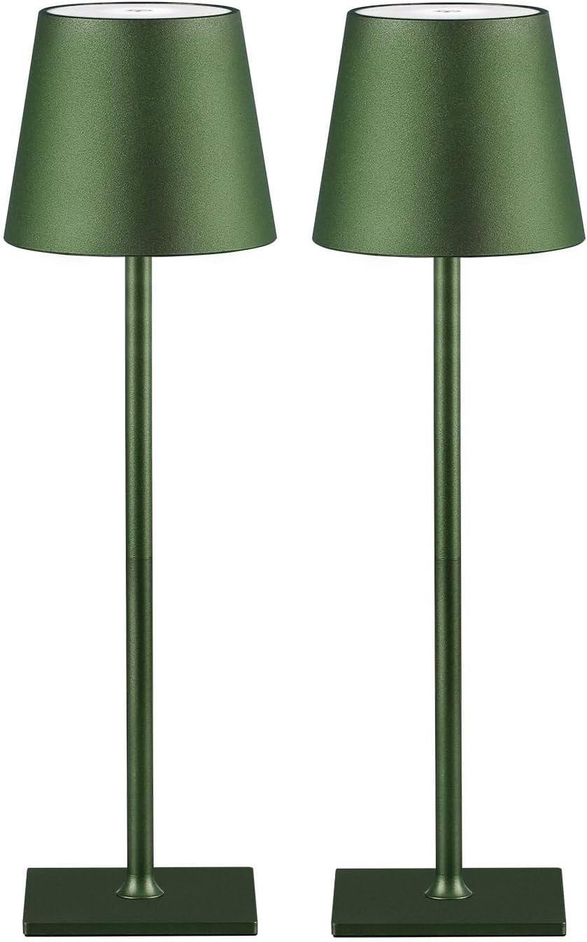 2 Pack Cordless Table Lamps, 3 Colors Stepless Dimming, 5000mAh Rechargeable Battery LED Desk Lamp for Bedroom/Couple Dinner/Desk/Cafe/Dining Room/Terrace