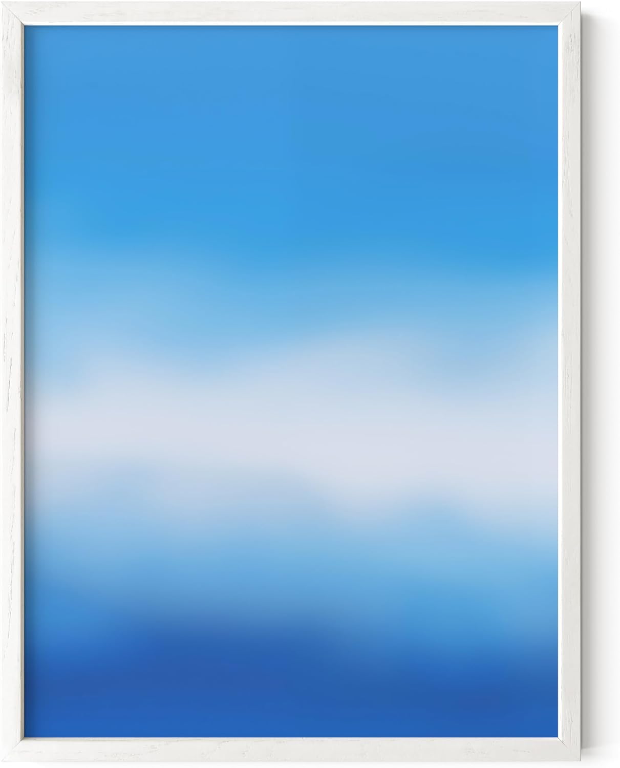 HAUS AND HUES Modern Abstract Wall Art - Blue and Green Living Room Art, Modern Artwork for Walls, Minimalist Picture for Living Room(Blue Tie-Dye, White Frame, 12x16)