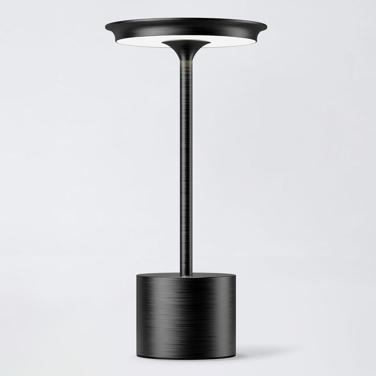 Cordless Table Lamp, Portable Rechargeable 6000mAh Outdoor Table Lamp, 3 Color Stepless Dimming Battery Powered Lamp, LED Table Light for Dinner/Restaurant/Outdoor (Black)