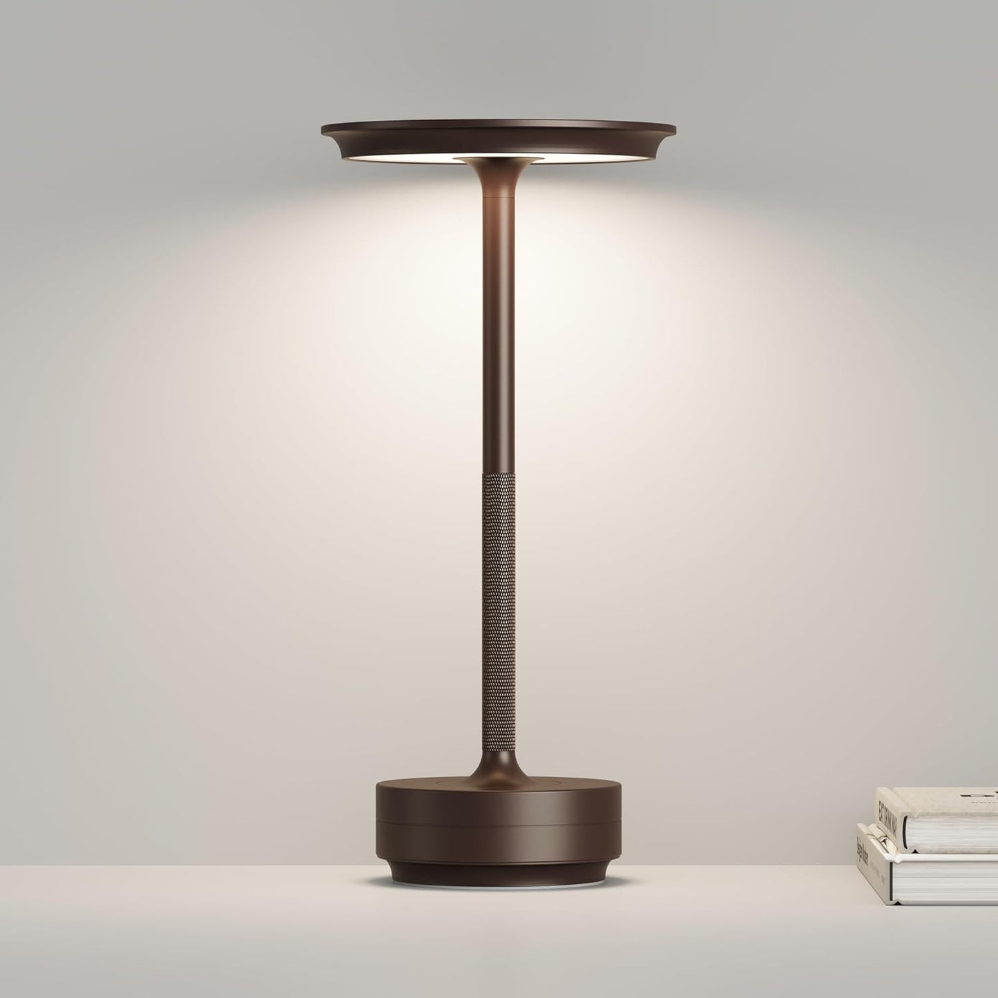 Cordless Table Lamp,USB Portable Rechargeable 5000mAh Outdoor LED Table Light,3 Levels of Brightness Infinitely Dimmable Touch Battery Powered Table Lamp,Dining/Patio/Nightstand(Brown)