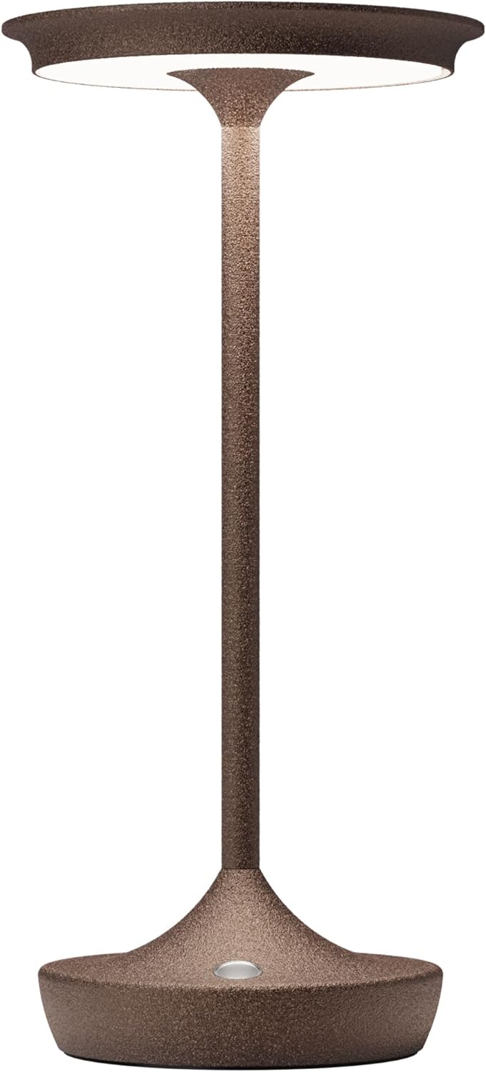 YHT Cordless Rechargeable Table Lamps, Portable 6000mAh Battery Desk Lamp Waterproof 3 Color Stepless Dimming LED Table Light with Memory Function for Outdoor/Dinning/Patio/Restaurant (Rust 1Pack)