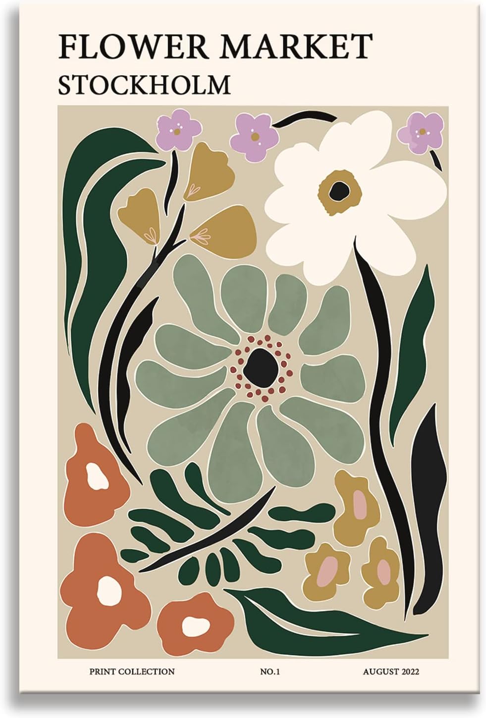 Zzuyi Flower Market Poster,Botanical Prints,Green Flower Prints Anthropologie art for Bathroom,Aesthetic Decor-20x30