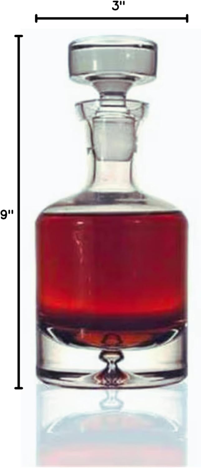 Ravenscroft Crystal | European-Made, Hand-blown 34 OZ Whiskey Decanter & Four 11 Oz Double Old Fashioned Glasses | 100% Lead-Free Crystal | Gift Box