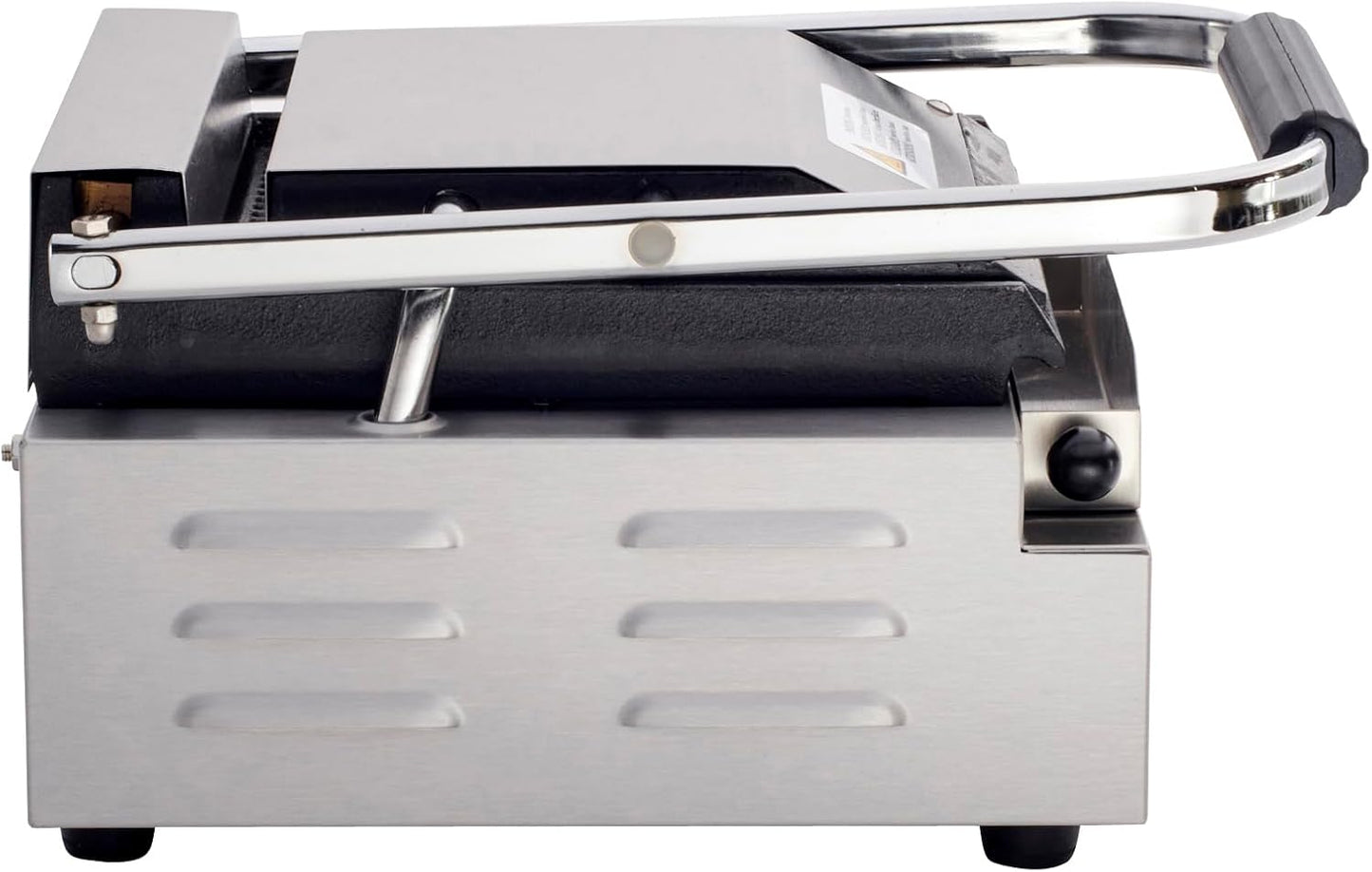 Kratos Commercial Electric Panini Sandwich Grill with Grooved Plates, 9" x 9" Cooking Surface, Commercial Countertop Panini Press, 120V, 1750W (29Y-017)
