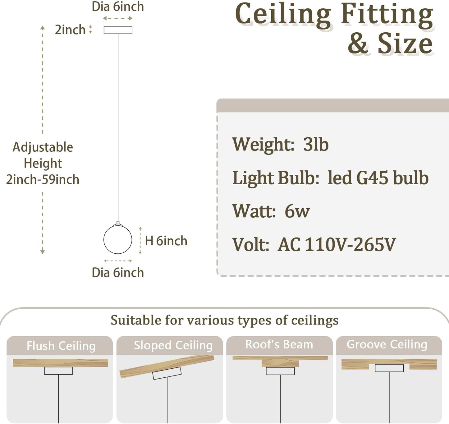 1-Light Black Pendant Light Fixtures Modern Smoke Gray Glass Globe Pendant Lights Kitchen Island Adjustable Hanging Lights Globe Stairwell Lighting Black Chandelier for Dining Room