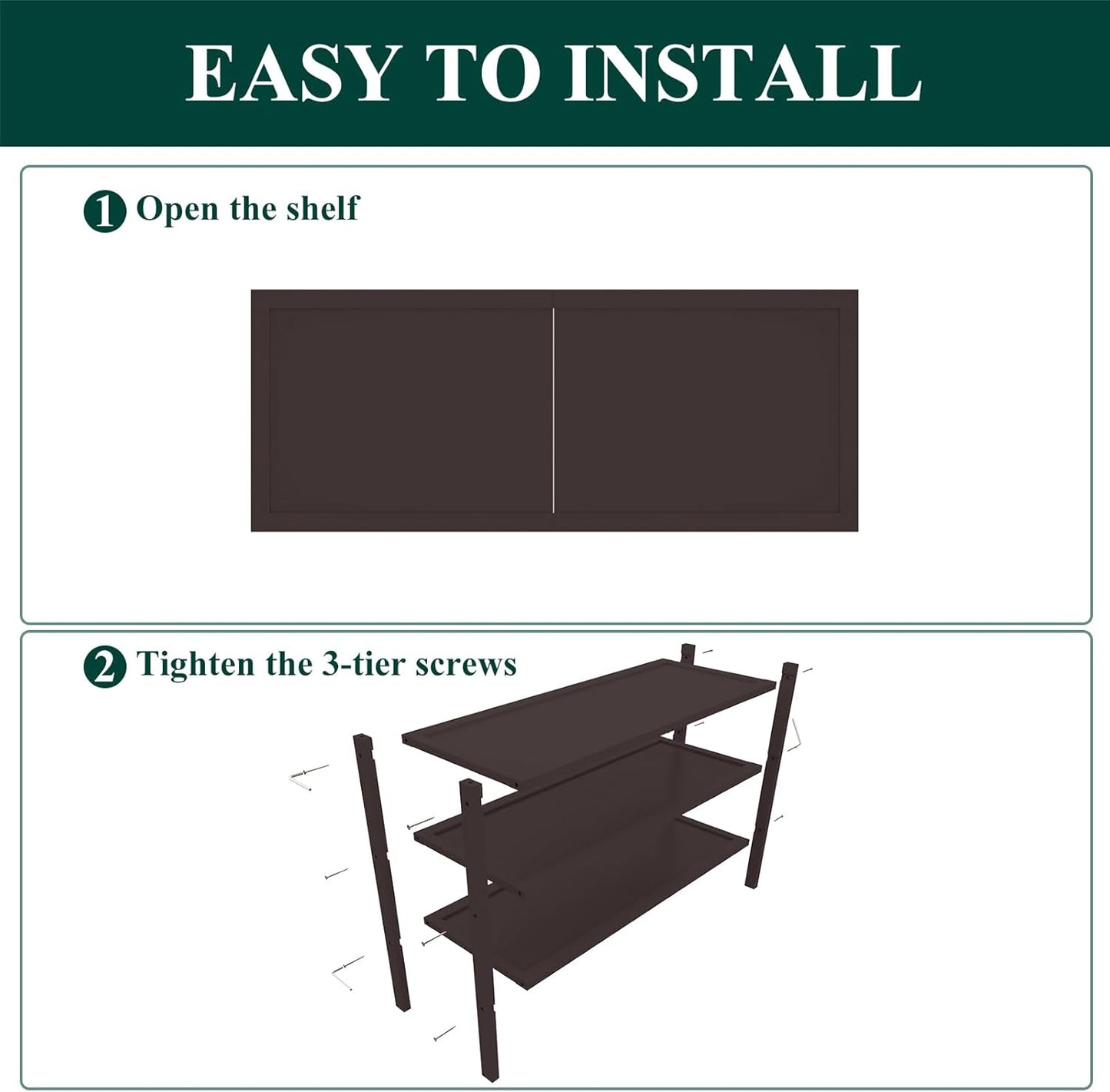 Smiry Bamboo Shoe Rack, 3 Tier Shoe Organizer for Entryway & Closet, Stackable Free Standing Storage Shelf for Shoes, Bags & Plants, Brown