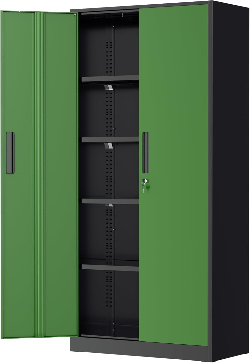 Greenvelly Metal Garage Storage Cabinet, Steel Lockable Storage Cabinet with Doors and Shelves,Office Storage Cabinets, Tall Metal Cabinet for Garage Office School Gym Warehouse
