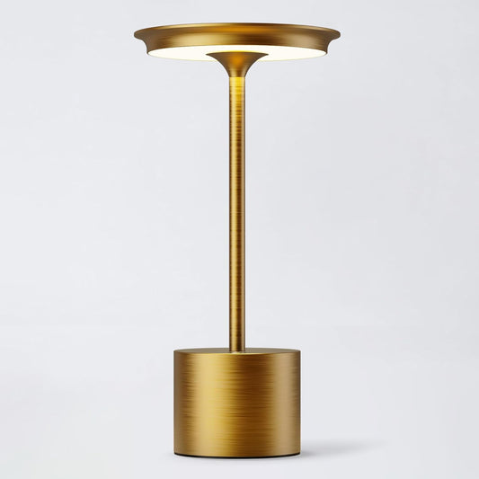 Cordless Table Lamp,Rechargeable 6000mAh Battery Operated Portable Table Light, 3 Color Stepless Dimmable Battery Lamps, LED Table Light for/Restaurant/Outdoor/Patio(Gold)