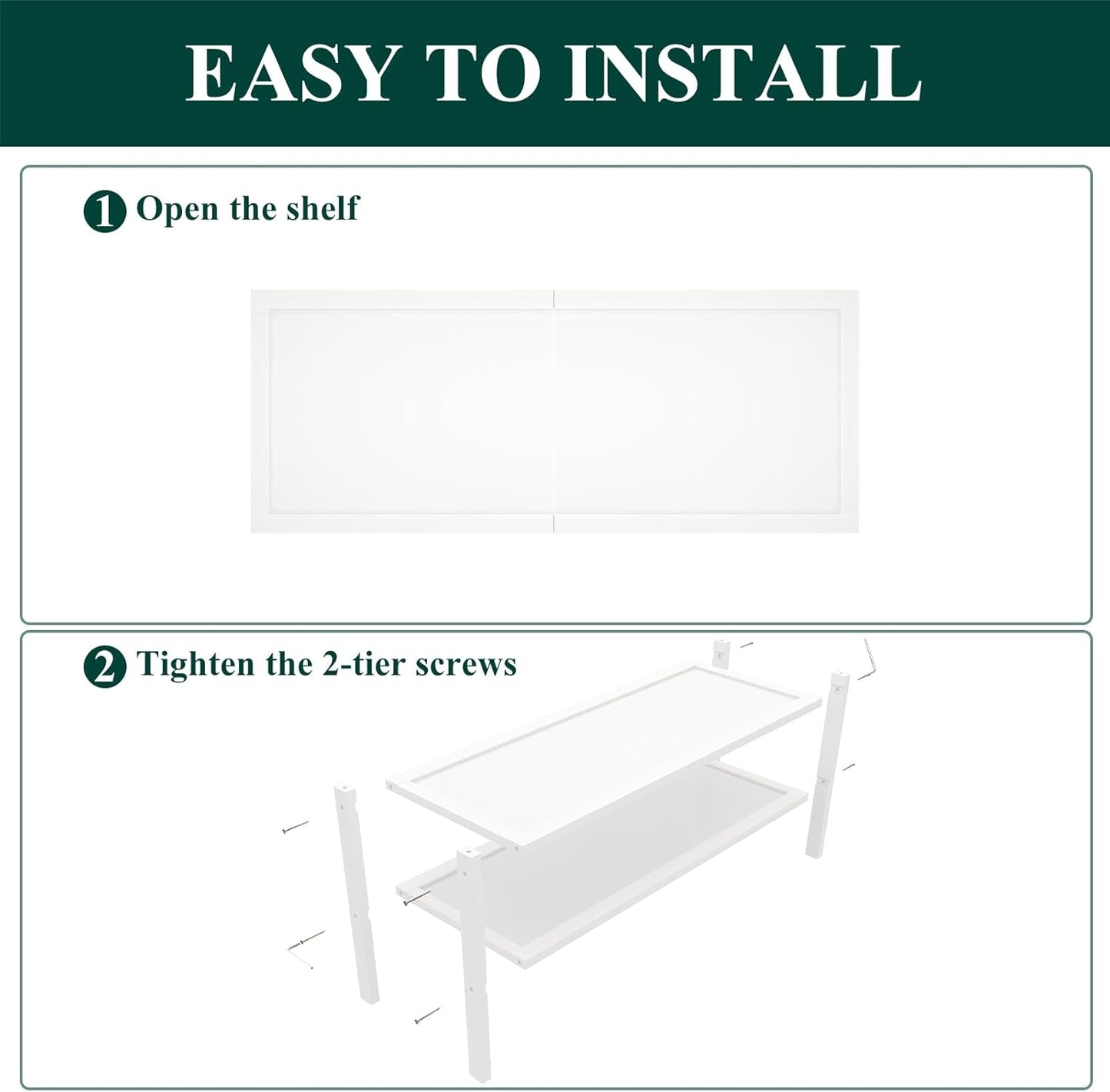 Smiry Bamboo Shoe Rack, 2 Tier Shoe Organizer for Entryway & Closet, Stackable Free Standing Storage Shelf for Shoes, Bags & Plants, White
