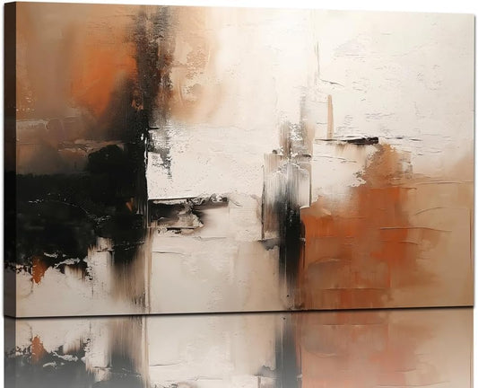 Black and White Canvas Wall Art Decor for Living Room Large Abstract Wall Art Pictures for Bedroom Brown Artwork Painting Large Modern Canvas Print for Home Office Decorations (32x48inches)