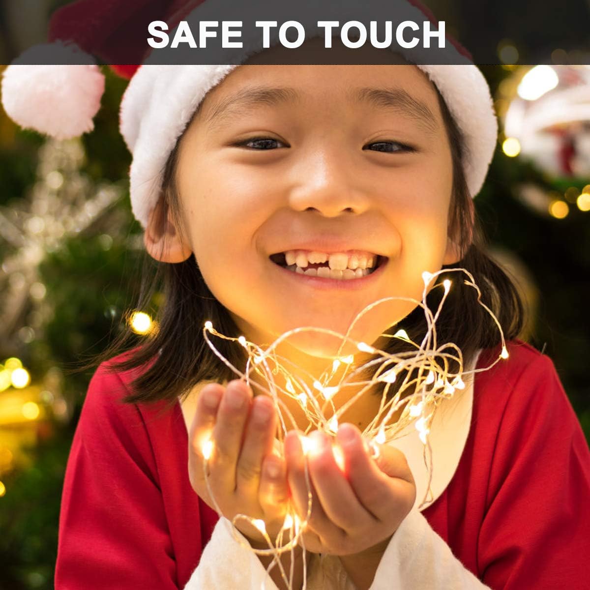 Decute 300LED Christmas Tree String Lights 99FT Silver Wire Warm White Dimmable with Remote Control, UL Cerficated Plug in Fairy Lights Decorative for Party Wedding Indoor Outdoor