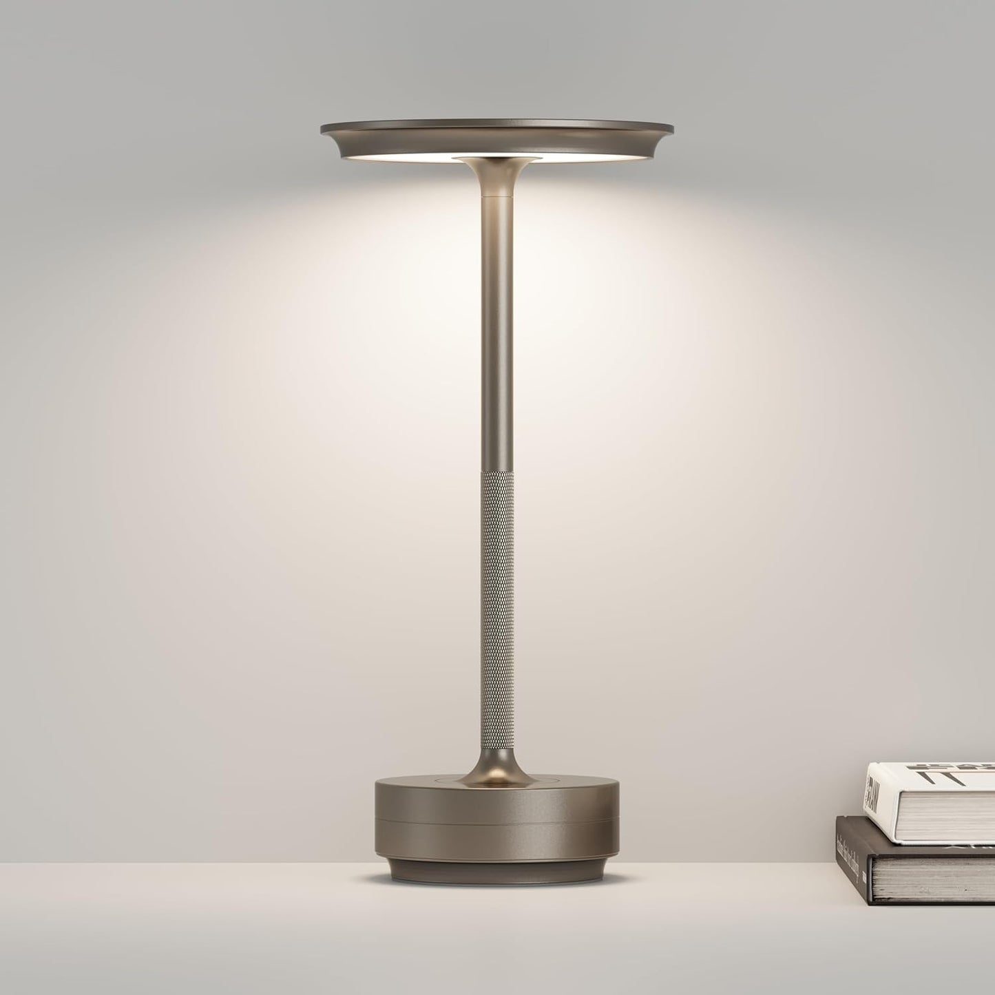 Cordless Table Lamp,Portable LED5000mAh Battery Operated,3 Levels of Brightness Dimming Up with Memory Function,for Restaurant/BBQ/Bars/Outdoor Party/Cafe Night Light(Coffee)