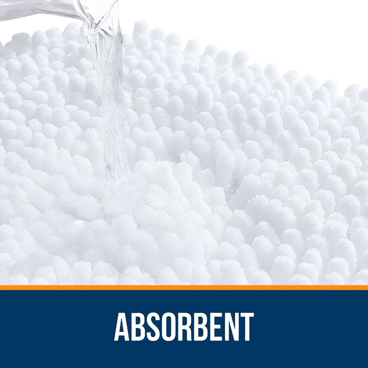 OLANLY Bathroom Rugs Sets 3 Piece, Soft Absorbent Chenille Bath Mats and U-Shaped Contour Toilet Rug, Quick Dry, Home Decor Accessories, Bath Mat Set for Bathroom (47"x20"+24"x16"+24"x20", White)