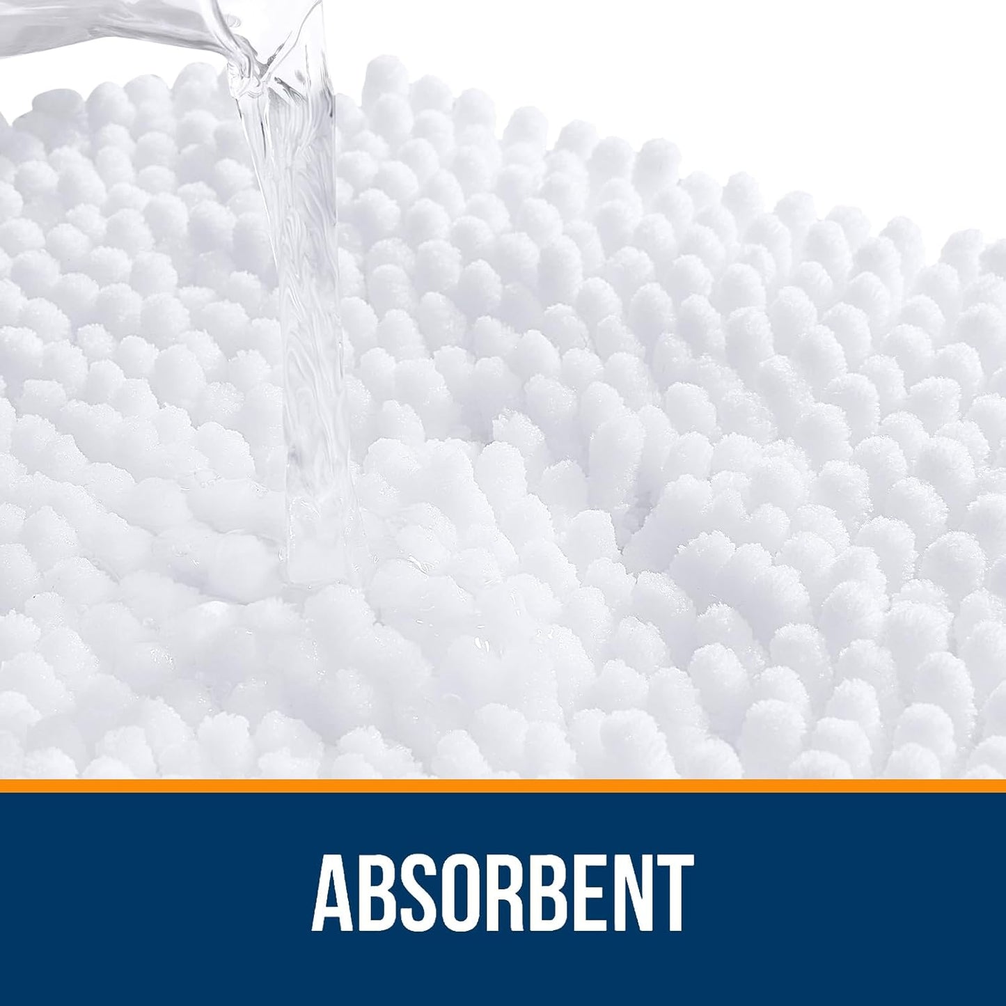 OLANLY Bathroom Rugs Sets 2 Piece, Soft Absorbent Chenille Bath Mats and U-Shaped Contour Toilet Mat Area Rug Set, Machine Washable Bath Carpet, Home Decor Accessories(30"x20"+24"x20", White)