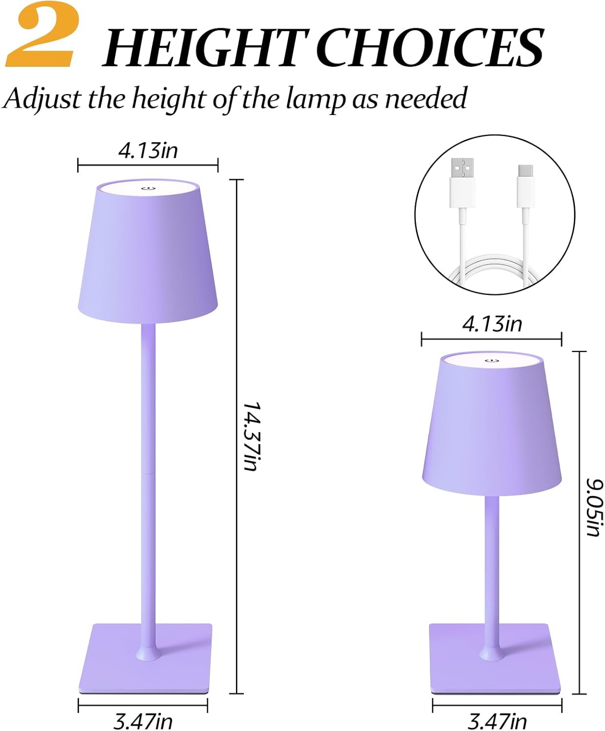 2 Pack Cordless Table Lamps, 3 Colors Stepless Dimming, 5000mAh Rechargeable Battery LED Desk Lamp for Bedroom/Couple Dinner/Desk/Cafe/Dining Room/Terrace
