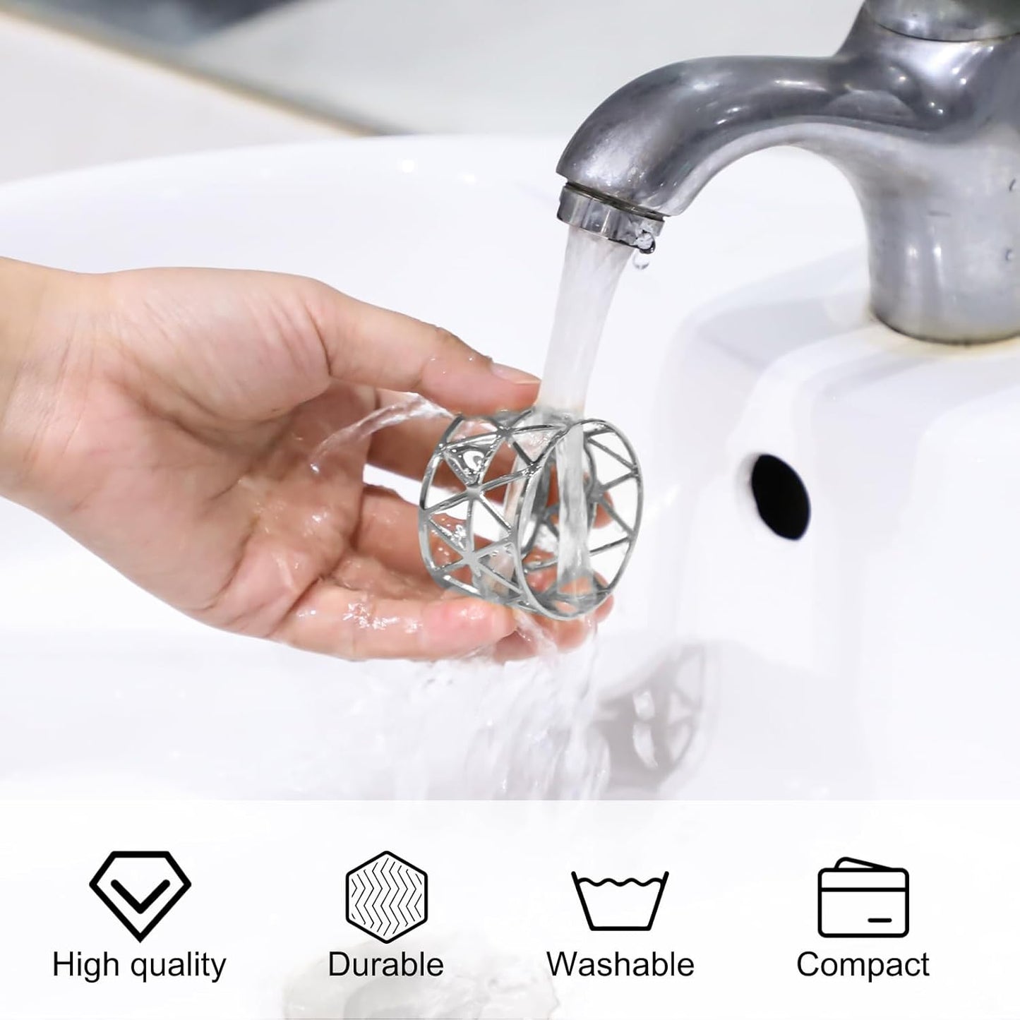 12Pcs Napkin Rings, Christmas Napkin Rings Set of 12, Metal Napkin Ring Set, Hollow Design Holiday Napkin Holders for Dining, Christmas Gathering, Table Setting Decoration, Wedding(Silver)