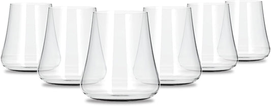 Gabriel-Glas Stemless Crystal Wine Glasses, Set of 6 - Premium, Universal Drinking Glass for Wine, Beer, Whiskey, and Cocktails - Dishwasher Safe, Lead-Free, 470 ml
