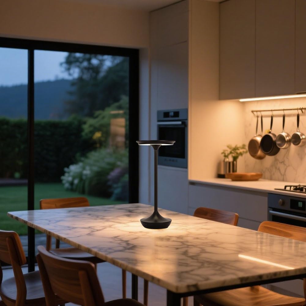 EJQ Cordless Table Lamp Rechargeable, 6000mAh Battery Operated LED Table Lights Outdoor Portable Touch Dimmable Table Lamp for Bedroom Patio Cofee Restaurant Dining Home Set of 2-Black