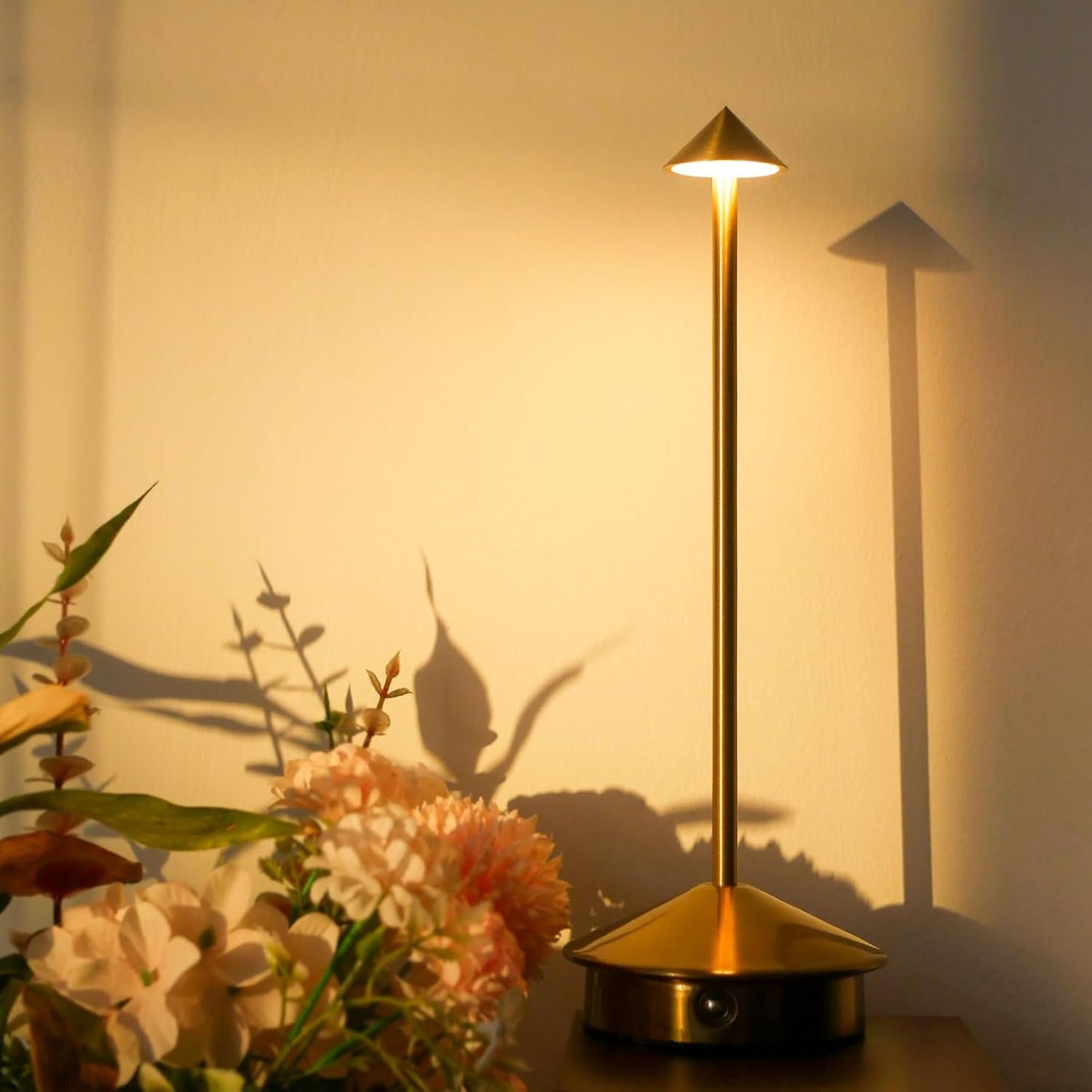 2 Pack Cordless LED Table Lamp, Rechargeable 5200mAH Battery Operated Lamp for Decor, 3 Color Stepless Dimming Desk Lamps, for Restaurant, Bedroom, Outdoor Camping, Coffee Shop, Night Light