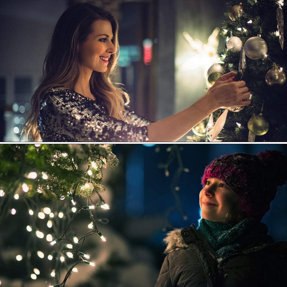 Christmas Lights 33ft 100 LED Battery String Lights with Timer Memory Function USB or Battery Powered Waterproof String Lights for Indoor Outdoor Decoration
