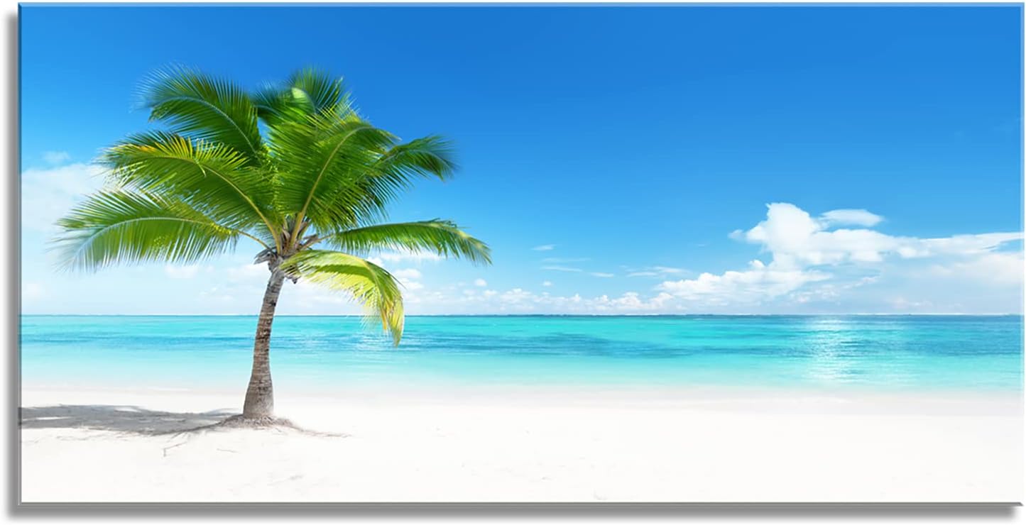 YYYYHPP YP0850 Canvas Wall Art Palm On The Beach Nature Picture Painting Beach Seascape Wall Art Prints For Bathroom Living Room Bedroom Kitchen Home and Office Wall Decor