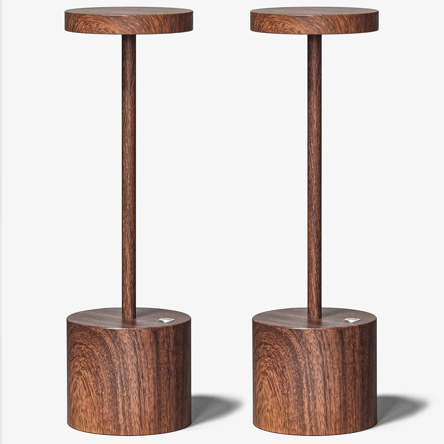 2 Pack Cordless Rechargeable Table Lamp, 3 Color Temperature & Dimmable, IP54 Waterproof Battery Operated Portable LED Light for Outdoor, Patio, Restaurant, Bedside, Shower (Wood)