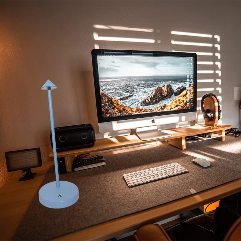 Cordless Table Lamps,Rechargeable Led Touch Bar Lamp,Portable Battery Desk Lamp,Brightness Dimmable Small Table Lamps,Minimalist Design,for Living Room/Restaurant/Couple Dinner/(Blue)