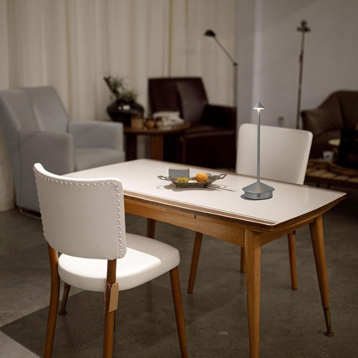 Cordless LED Table Lamp, Rechargeable 5200mAH Battery Operated Lamp for Decor, 3 Color Stepless Dimming Desk Lamps, for Restaurant, Bedroom, Outdoor Camping, Coffee Shop, Night Light