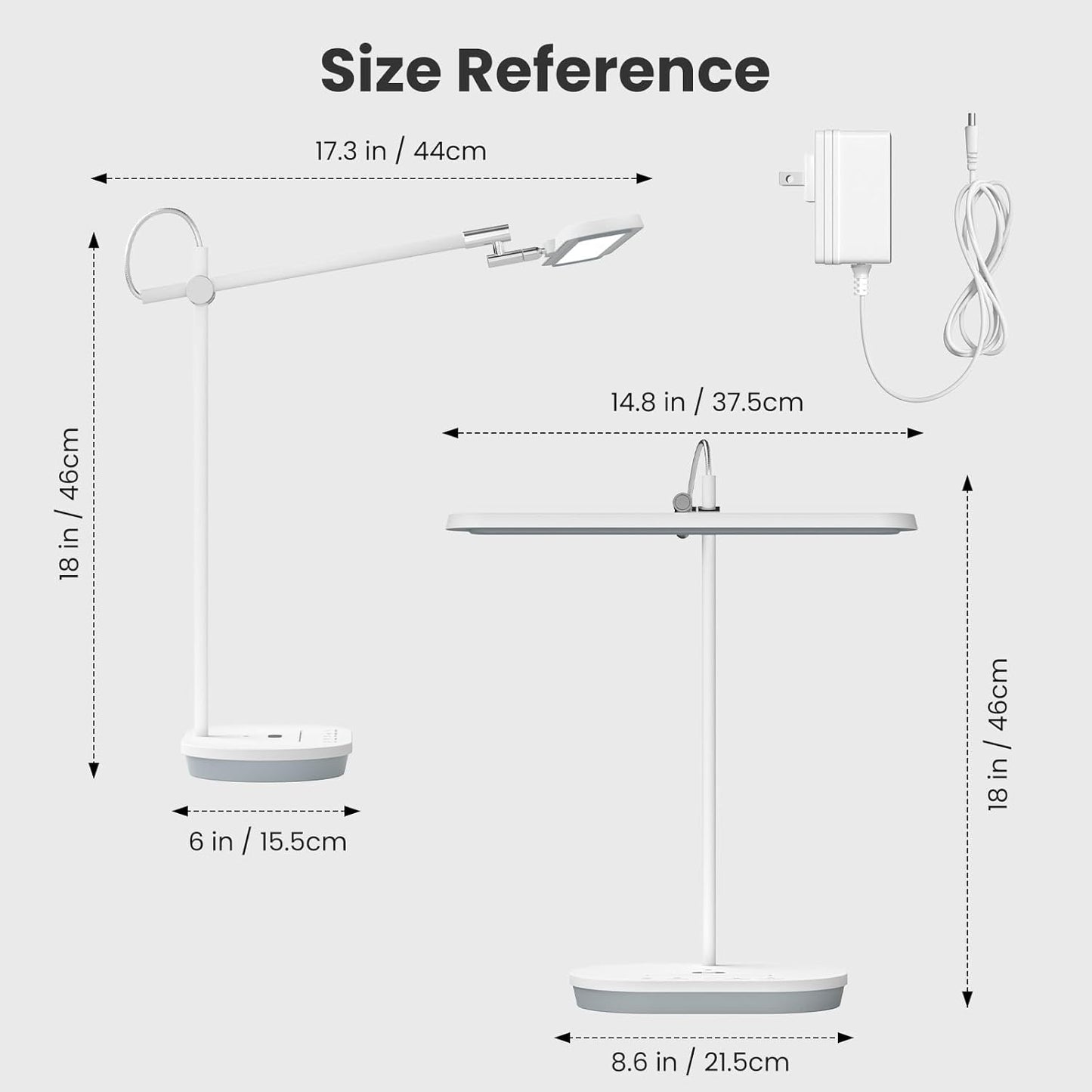 LED Desk Lamp with CRI 98, Advanced Eye-Caring Bright Desk Light for Crafting, Home Office & Kids Studying, Multi-Angle Adjustable, Dimmable Full Spectrum with Touch & Gesture Control