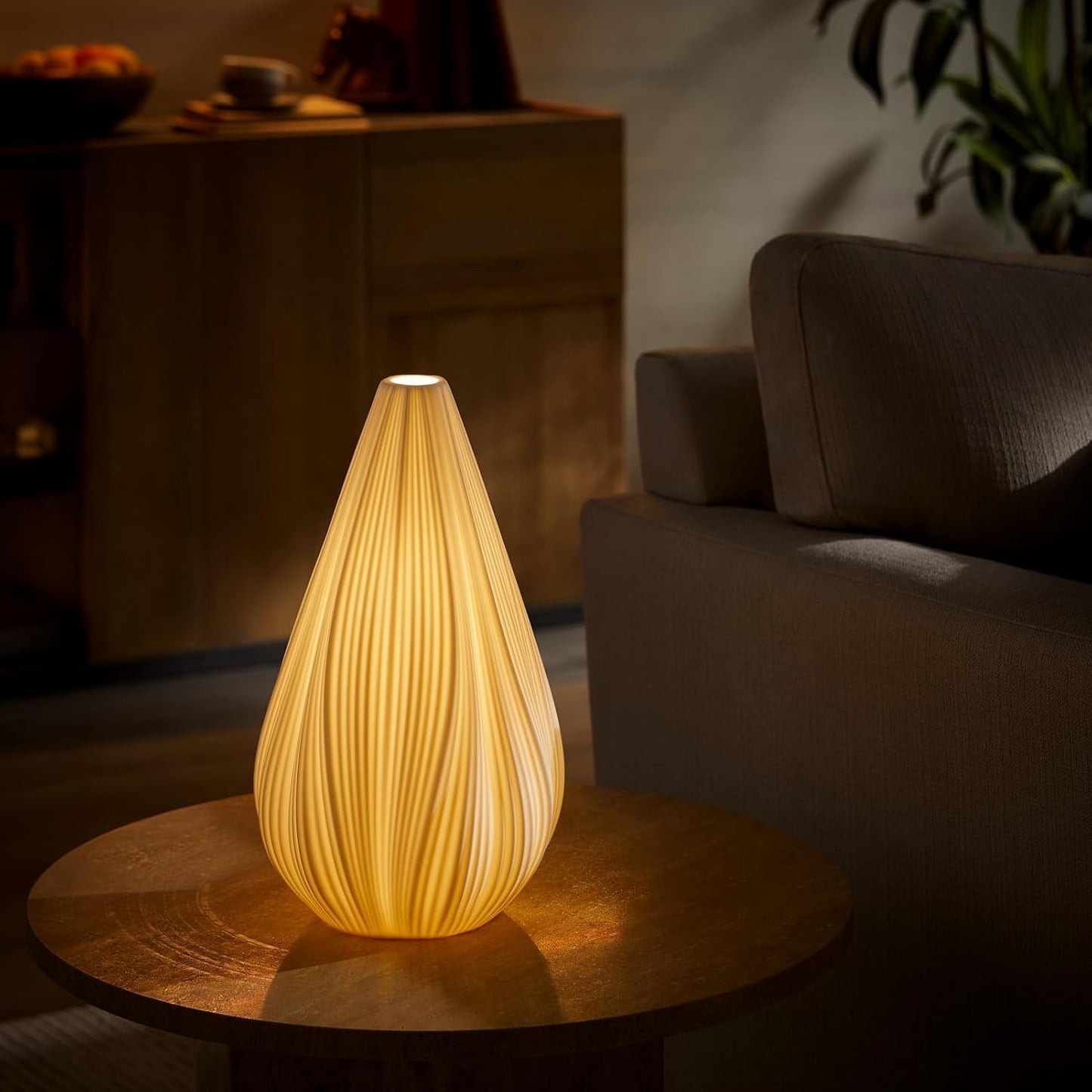 RONDURE 12.5" Modern Ceramic Table Lamp, Modern Bedside Lamps for Bedroom, Living Room and Nightstand, White Translucent Ceramic Shade, Warm Ambient Lighting, Home Decor