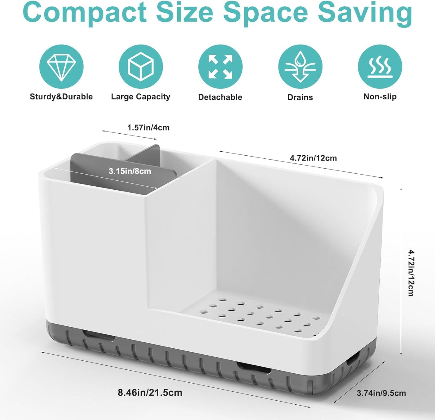 Toothbrush Holders for Bathrooms, Kids Electric Toothbrush and Toothpaste Holder with Drainage, Tooth Brush Holder for Bathroom Countertop Organizer (Grey)