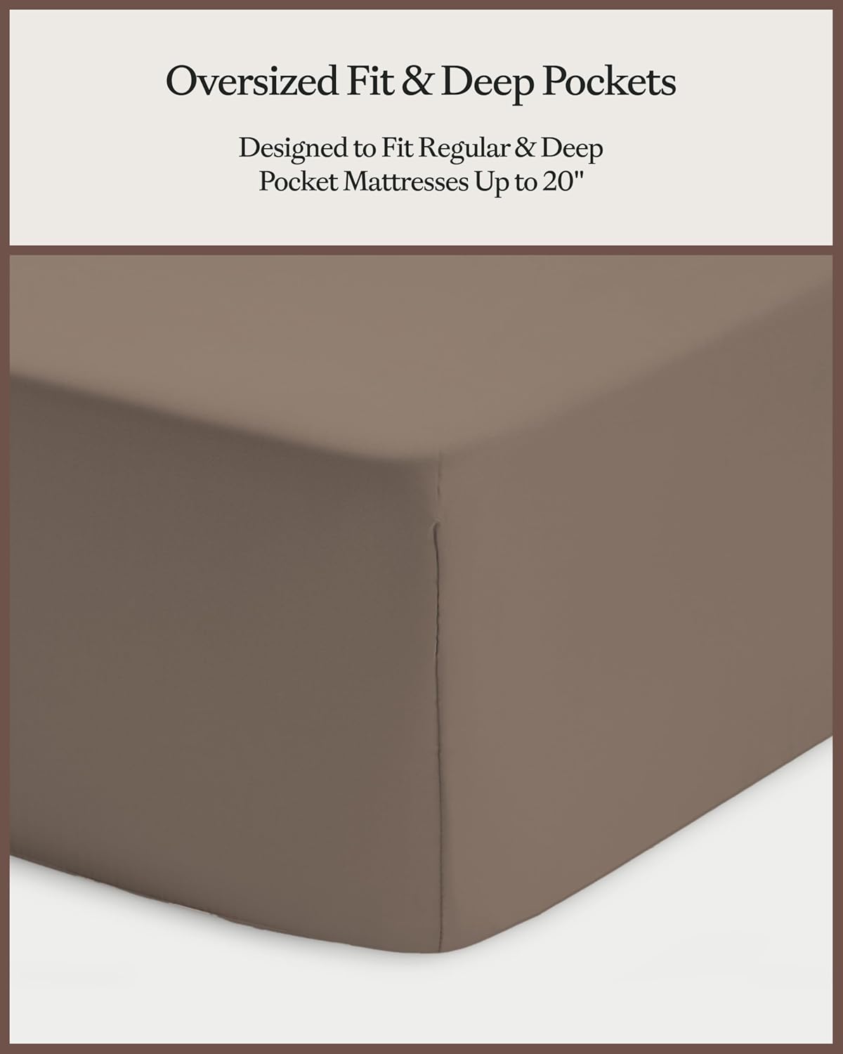 Cozy Earth Luxury Bed Sheet Set - 100% Viscose from Bamboo Fabric, Ultra-Soft & Breathable, Fits Regular & Deep Pocket Mattresses up to 20" - 4 Pieces Queen Sheet Set Walnut