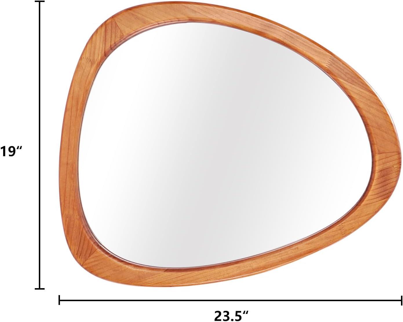 WallBeyond Asymmetrical Mirror, Irregular Wall Mirror for Bathroom, Wall Mirrors Decorative for Bedroom Living Room Entryway Hall, Wood Framed Walnut Mirror 23" H x 19" W