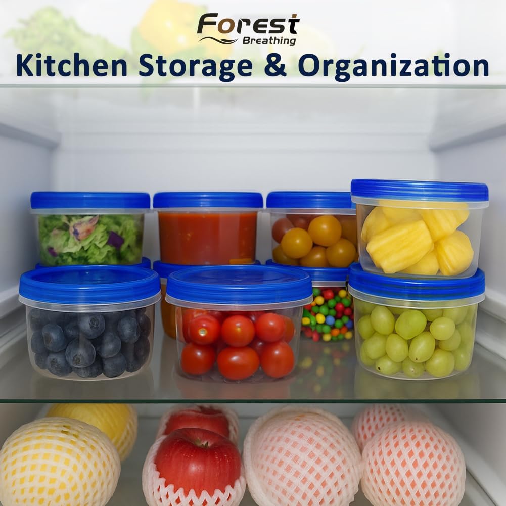 10 Pack 17oz Reusable Freezer Storage Containers with Twist Top Lids Airtight, Clear Plastic Food Storage Meal Prep Containers for Leftover Lunch Fruit Salad Oats, Small Soup Container Microwave Safe