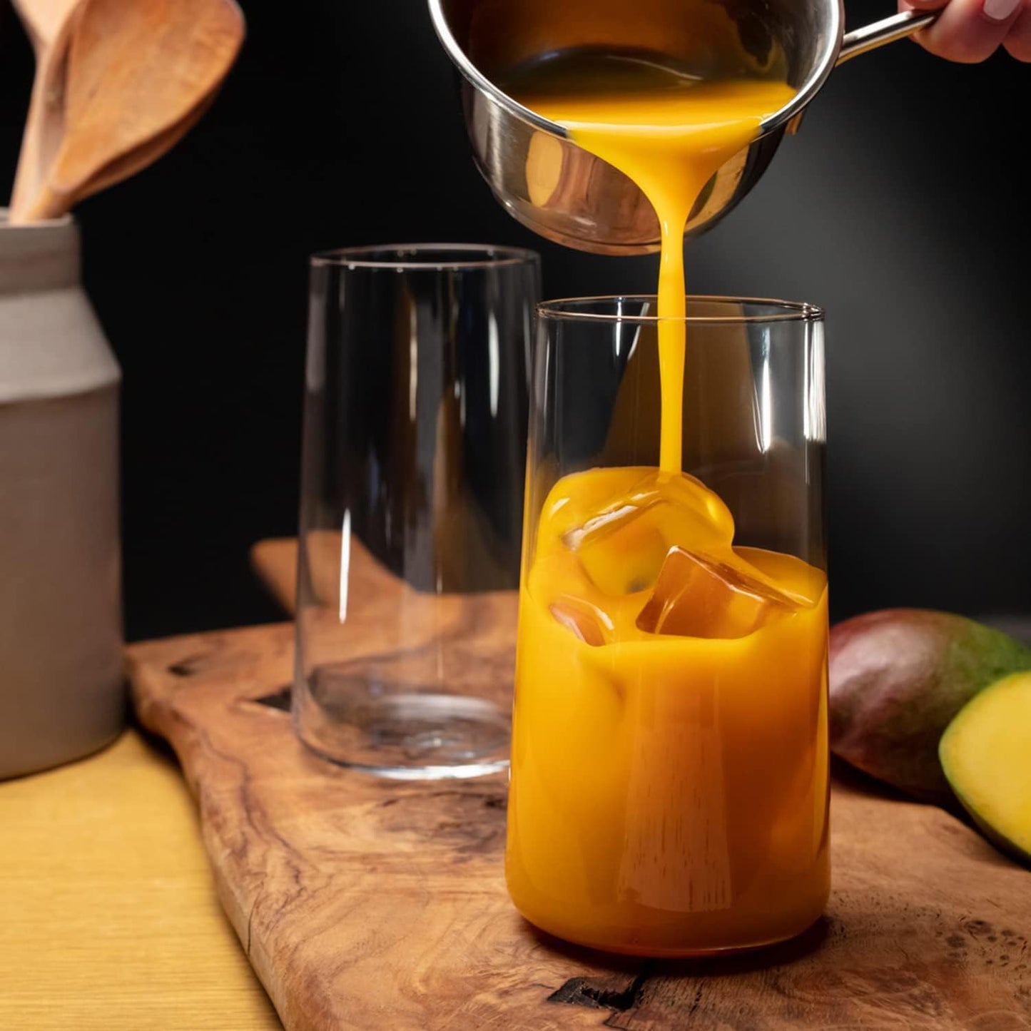 Krosno Tall Water Glasses, Set of 6, 18.3 oz, Avant-Garde Collection, Lightweight Crystal Glass, Perfect for Everyday, Dishwasher Safe, Made in Europe