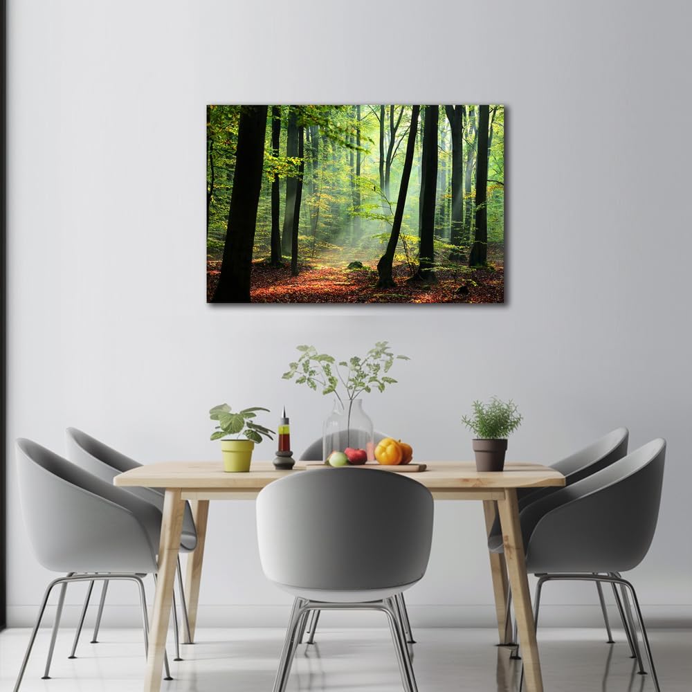 Nature Wall Art Forest Art Canvas Wall Decor Green Tree Canvas Print Artwork Decor for Living Room Mountain Wall Art Landscape Pictures for Bedroom Home Office Decorations 24x36Inch