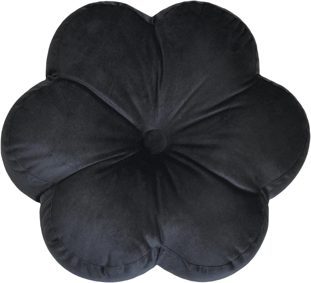 Xuyier Flower Pillow, Flower Shaped Throw Pillows with Velvet for Couch Bed Sofa Chair, Cute Home Decor Floor Seating Cushion Pillows for Living Room Bedroom(15 Inches, Black)