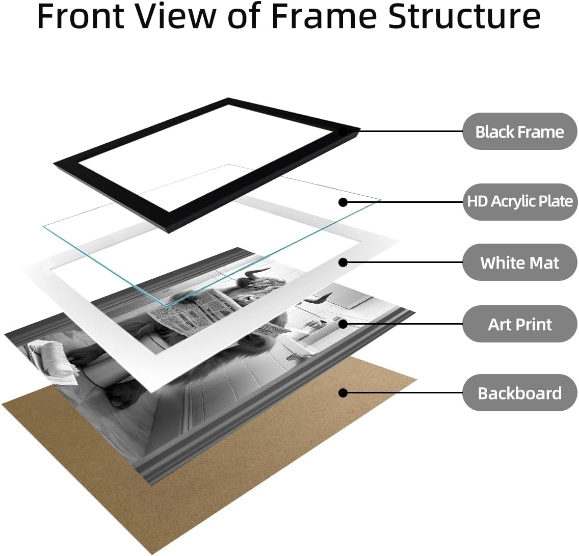 Highland Cow Bathroom Decor Cow on Toilet Picture Wall Decor Black and White Funny Bathroom Wall Art Animal Canvas Print Artwork