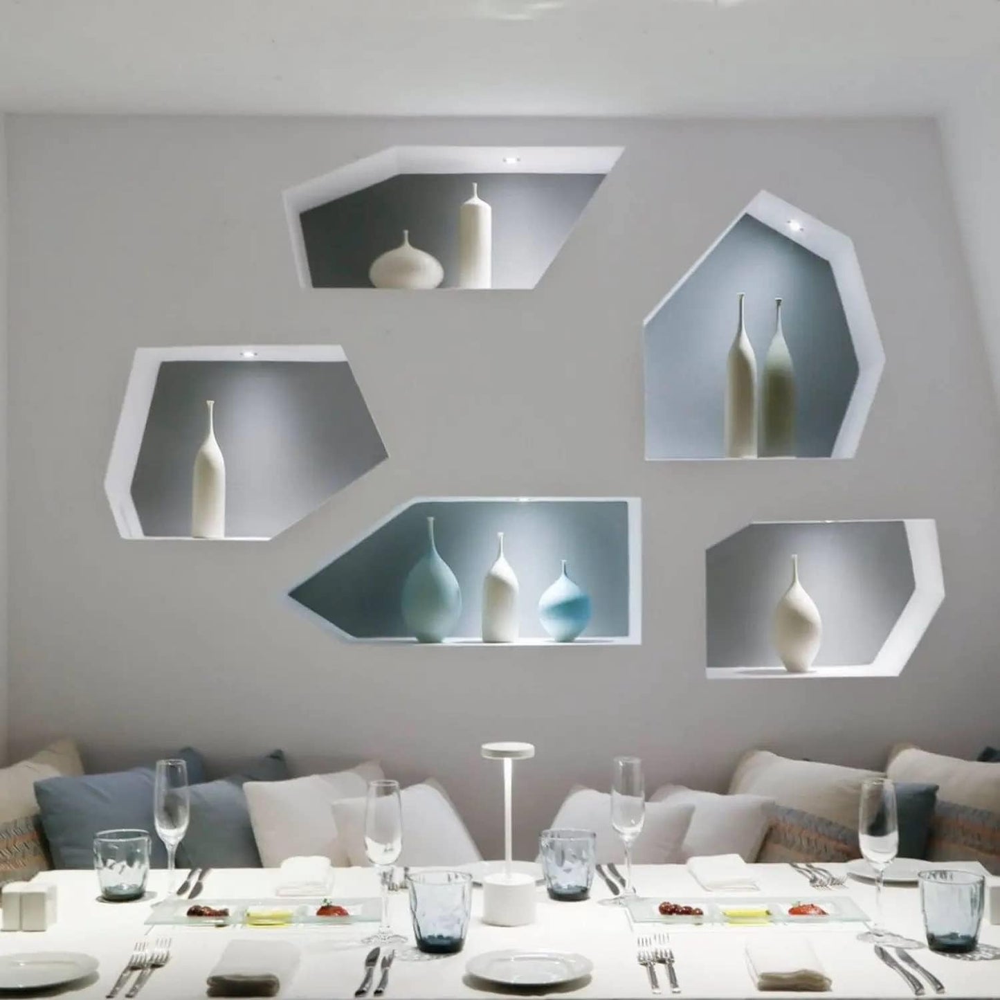 2 Pack Cordless Rechargeable Table Lamp, 3 Color Temperature & Dimmable, IP54 Waterproof Battery Operated Portable LED Light for Outdoor, Patio, Restaurant, Bedside, Shower (White)