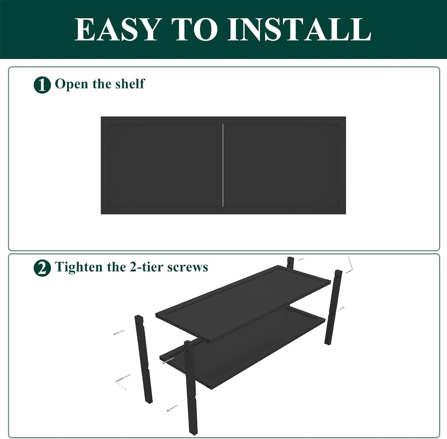 Smiry Bamboo Shoe Rack, 2 Tier Shoe Organizer for Entryway & Closet, Stackable Free Standing Storage Shelf for Shoes, Bags & Plants, Black